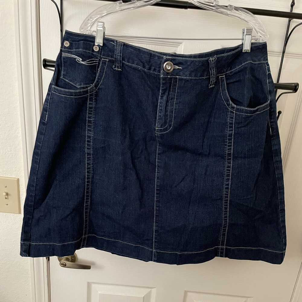 Cato A-Line bling denim/jean knee length skirt 18W